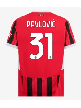 AC Milan Strahinja Pavlovic #31 Domaci Dres 2024-25 Kratak Rukavima